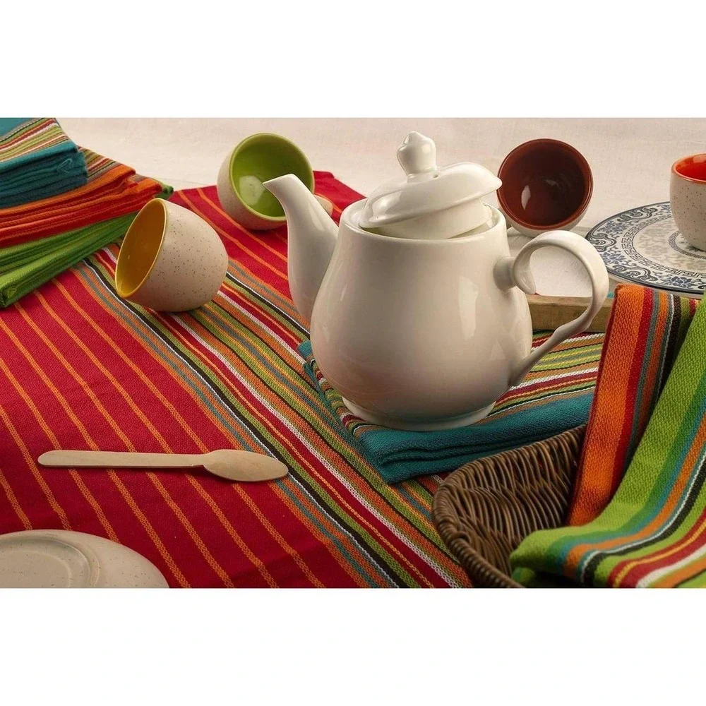 4pc‎ Woven Cotton Placemat Set Multi Color Striped Southwestern Serape Fiesta